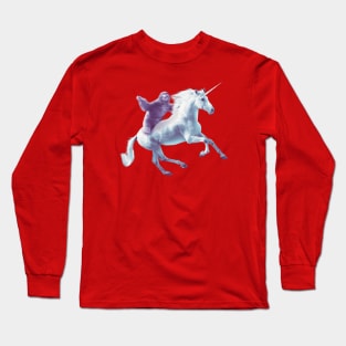 Sloth Riding Magical Unicorn Long Sleeve T-Shirt